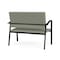 Lesro Newport 2 Seat Tandem Seating Metal Frame No Center Arms, Black, OH Eucalyptus Upholstery NP1501 - alternate 3